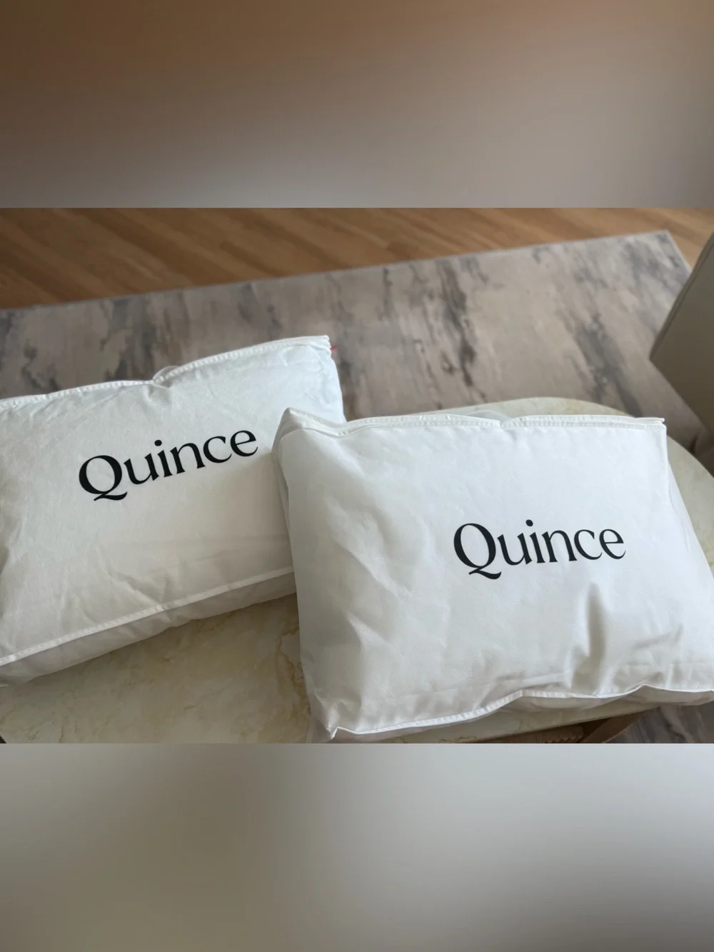 NWT 2 Quince Premium Down Alt Medium Standard Size Pillows 20”X26” Bundle Set